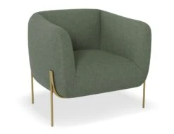 LEVEL Belle Lounge Chair - Kelp Green - Brushed Matt Gold Legs -Level Furniture Outlet Store Belle Green Brass MAIN2 V2 76409d45 58d8 4140 83e9 0eccbf5b7597