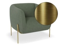LEVEL Belle Lounge Chair - Kelp Green - Matt Black Legs -Level Furniture Outlet Store Belle Green Brass SWATCH2 V2