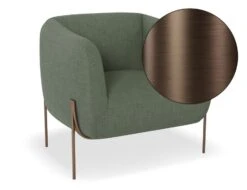 LEVEL Belle Lounge Chair - Kelp Green - Brushed Matt Bronze Legs