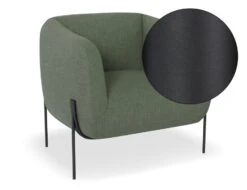 LEVEL Belle Lounge Chair - Kelp Green - Matt Black Legs