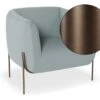 LEVEL Belle Lounge Chair - Sky Blue - Brushed Matt Bronze Legs