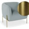 LEVEL Belle Lounge Chair - Sky Blue - Brushed Matt Gold Legs