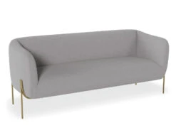 LEVEL Belle 2.5 Seater Sofa - Cloud Grey - Matt Black Legs -Level Furniture Outlet Store Belle Light Grey Brass MAIN