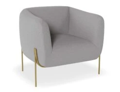 LEVEL Belle Lounge Chair - Cloud Grey - Brushed Matt Gold Legs -Level Furniture Outlet Store Belle Light Grey Brass MAIN 1ccaf09d 3db9 436a a50a c8734f33fe9b