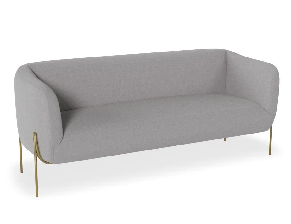 LEVEL Belle 2.5 Seater Sofa - Cloud Grey - Brushed Matt Gold Legs 8 LEVEL Belle 2.5 Seater Sofa - Cloud Grey - Brushed Matt Gold Legs - Image 8