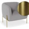 LEVEL Belle Lounge Chair - Cloud Grey - Brushed Matt Gold Legs