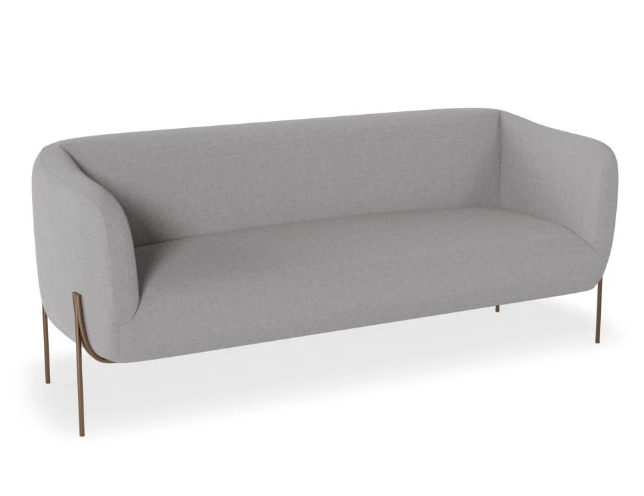 LEVEL Belle 2.5 Seater Sofa - Cloud Grey - Brushed Matt Gold Legs 5 LEVEL Belle 2.5 Seater Sofa - Cloud Grey - Brushed Matt Gold Legs - Image 5