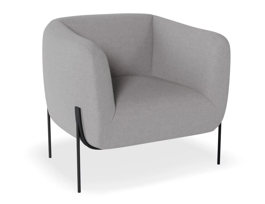 LEVEL Belle Lounge Chair - Cloud Grey - Matt Black Legs 2 LEVEL Belle Lounge Chair - Cloud Grey - Matt Black Legs - Image 2