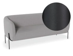 LEVEL Belle 2.5 Seater Sofa - Cloud Grey - Matt Black Legs