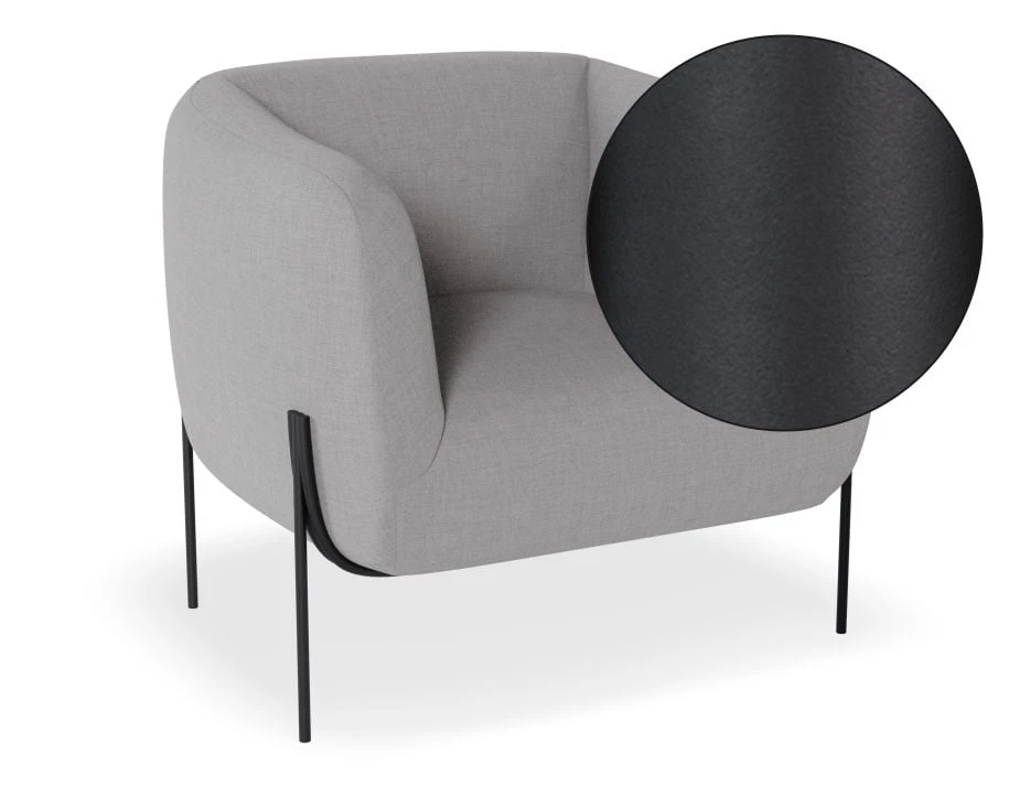 LEVEL Belle Lounge Chair - Cloud Grey - Matt Black Legs 1 LEVEL Belle Lounge Chair - Cloud Grey - Matt Black Legs