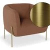 LEVEL Belle Lounge Chair - Terracotta Rust - Brushed Matt Gold Legs