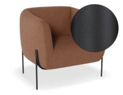 LEVEL Belle Lounge Chair - Terracotta Rust - Matt Black Legs