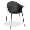 LEVEL Pebble Armchair Black With Shell Seat - 4 Post Base