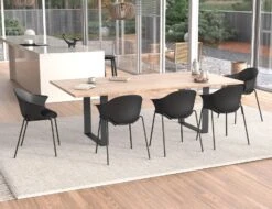 LEVEL Pebble Armchair Grey With Shell Seat - 4 Post Base With White Legs -Level Furniture Outlet Store BlackSeat 4PostBase 1 c5178245 80b8 4b64 bacf e2481d03c5b1