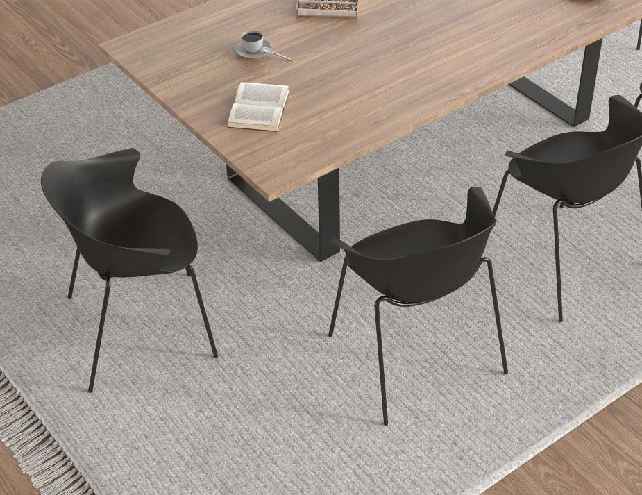 LEVEL Pebble Armchair Grey With Shell Seat - Pyramid Fixed Base With Castors 6 LEVEL Pebble Armchair Grey With Shell Seat - Pyramid Fixed Base With Castors - Image 6