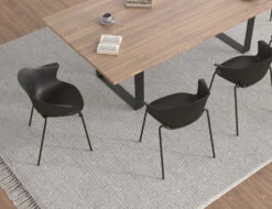 LEVEL Pebble Armchair Grey With Shell Seat - 4 Post Base With White Legs -Level Furniture Outlet Store BlackSeat 4PostBase 2 d3fba3a6 b880 4d17 a222 b8120c245d01