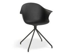 LEVEL Pebble Armchair Black With Shell Seat - 4 Post Base -Level Furniture Outlet Store BlackSeat NonSwivelBaseBlack MAIN