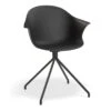 LEVEL Pebble Armchair Black With Shell Seat - Pyramid Fixed Base