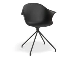 LEVEL Pebble Armchair Black With Shell Seat - Pyramid Fixed Base With Castors -Level Furniture Outlet Store BlackSeat NonSwivelBaseBlack MAIN 94bc896f 9a77 4320 913f dc9521e8ebe1