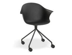 LEVEL Pebble Armchair Black With Shell Seat - 4 Post Base -Level Furniture Outlet Store BlackSeat NonSwivelCastorBaseBlack MAIN