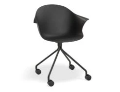 LEVEL Pebble Armchair Black With Shell Seat - Swivel Base With Castors -Level Furniture Outlet Store BlackSeat NonSwivelCastorBaseBlack MAIN 16b27d2c 387e 4fbe b5a4 3030519ef7a8