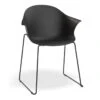 LEVEL Pebble Armchair Black With Shell Seat - Sled Base