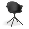 LEVEL Pebble Armchair Black With Shell Seat - Swivel Base