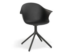 LEVEL Pebble Armchair Black With Shell Seat - Swivel Base