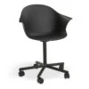 LEVEL Pebble Armchair Black With Shell Seat - Swivel Base With Castors
