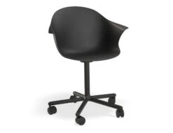 LEVEL Pebble Armchair Black With Shell Seat - Swivel Base With Castors