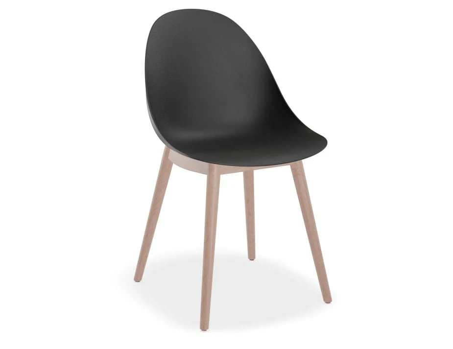 LEVEL Pebble Chair Black With Shell Seat - Pyramid Fixed Base 2 LEVEL Pebble Chair Black With Shell Seat - Pyramid Fixed Base - Image 2
