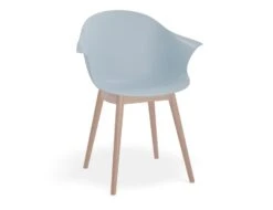 LEVEL Pebble Armchair Pale Blue With Shell Seat - Sled Base With White Legs -Level Furniture Outlet Store BlueSeat WoodBase MAIN ac0bd628 28e0 40b9 bced d8dbe541d230