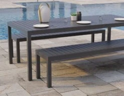 LEVEL Halki Bench Seat - Outdoor - 190cm - Charcoal -Level Furniture Outlet Store Charcoal 190 Bench Poolside2