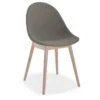 LEVEL Pebble Fabric Dark Grey Upholstered Chair - Natural Beechwood Base - Black