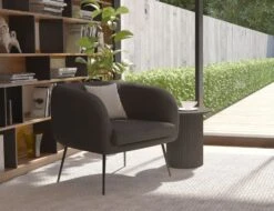 LEVEL Amour Lounge Chair - Storm Grey - Brushed Matt Gold Legs -Level Furniture Outlet Store DarkGrey 1 Cropped 05bc1a39 ac1c 4f2a 9e1a f23e30107067