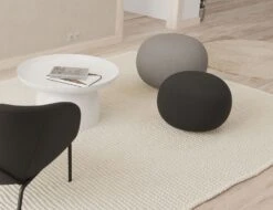 LEVEL Ronde Pouf In Storm Grey - Small -Level Furniture Outlet Store DarkGrey 2 Sizes Rondes