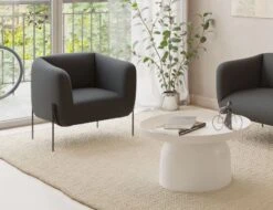 LEVEL Belle Lounge Chair - Storm Grey - Brushed Matt Gold Legs -Level Furniture Outlet Store Dark Grey Belles Website1 05fdc0bd 5eef 458b 88b9 1709a7390676