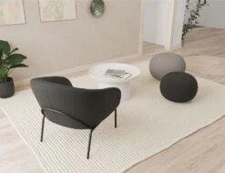 LEVEL Solace Lounge Chair - Storm Grey - Matt Black Legs -Level Furniture Outlet Store Dark Grey Solace Back