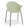 LEVEL Pebble Armchair Mint Green With Shell Seat - 4 Post Base With Black Legs