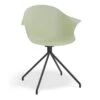 LEVEL Pebble Armchair Mint Green With Shell Seat - Pyramid Fixed Base