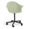 LEVEL Pebble Armchair Mint Green With Shell Seat - Swivel Base With Castors