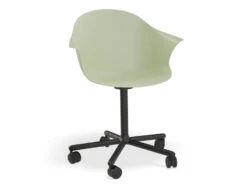 LEVEL Pebble Armchair Mint Green With Shell Seat - Swivel Base With Castors