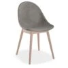 LEVEL Pebble Chair Grey Upholstered Vintage Seat - Natural Beechwood Base