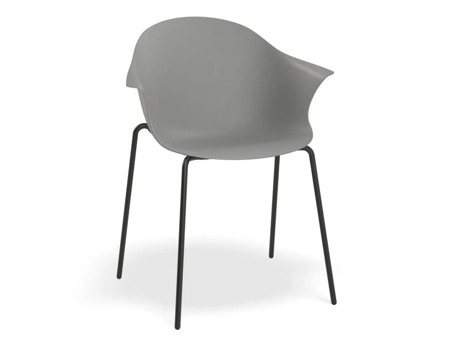 LEVEL Pebble Armchair Grey With Shell Seat - Pyramid Fixed Base With Castors 10 LEVEL Pebble Armchair Grey With Shell Seat - Pyramid Fixed Base With Castors - Image 10