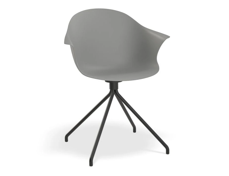 LEVEL Pebble Armchair Grey With Shell Seat - Pyramid Fixed Base With Castors 7 LEVEL Pebble Armchair Grey With Shell Seat - Pyramid Fixed Base With Castors - Image 7