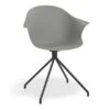 LEVEL Pebble Armchair Grey With Shell Seat - Pyramid Fixed Base