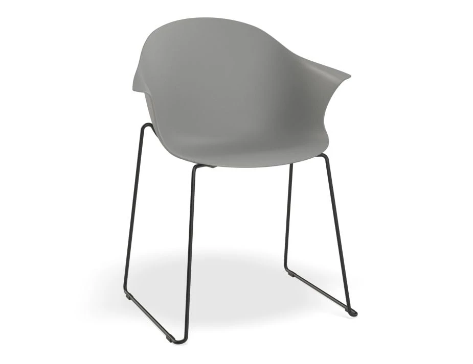LEVEL Pebble Armchair Grey With Shell Seat - Pyramid Fixed Base With Castors 5 LEVEL Pebble Armchair Grey With Shell Seat - Pyramid Fixed Base With Castors - Image 5