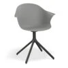 LEVEL Pebble Armchair Grey With Shell Seat - Swivel Base
