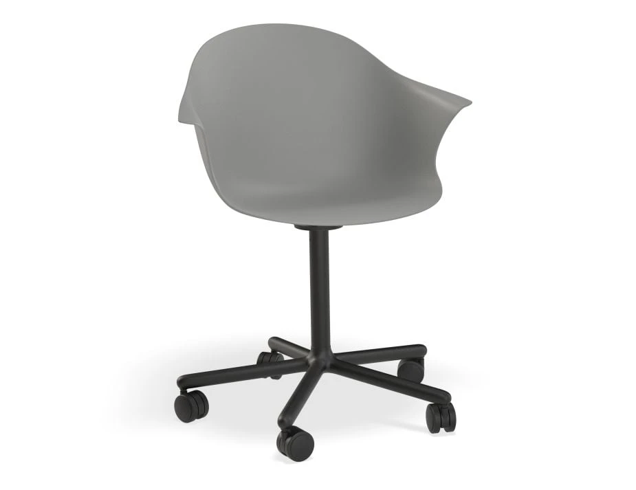 LEVEL Pebble Armchair Grey With Shell Seat - Pyramid Fixed Base With Castors 9 LEVEL Pebble Armchair Grey With Shell Seat - Pyramid Fixed Base With Castors - Image 9