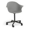 LEVEL Pebble Armchair Grey With Shell Seat - Swivel Base With Castors